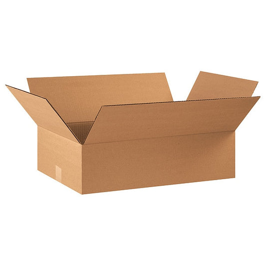 Flat Corrugated Boxes, 22" x 14" x 6", Kraft, 20/Bundle