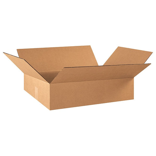 Flat Corrugated Boxes, 22" x 16" x 6", Kraft, 25/Bundle