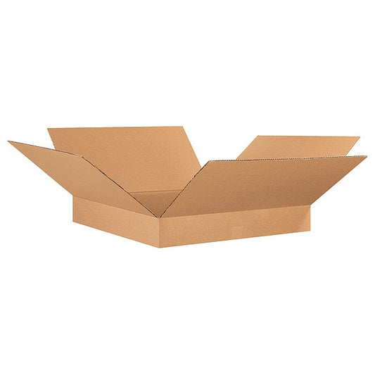 Flat Corrugated Boxes, 26" x 26" x 4", Kraft, 15/Bundle