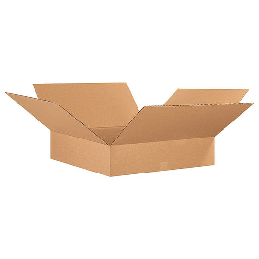 Flat Corrugated Boxes, 26" x 26" x 8", Kraft, 10/Bundle