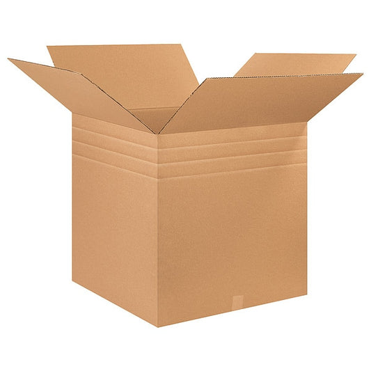 Multi-Depth Corrugated Boxes, 26" x 26" x 26", Kraft, 10/Bundle