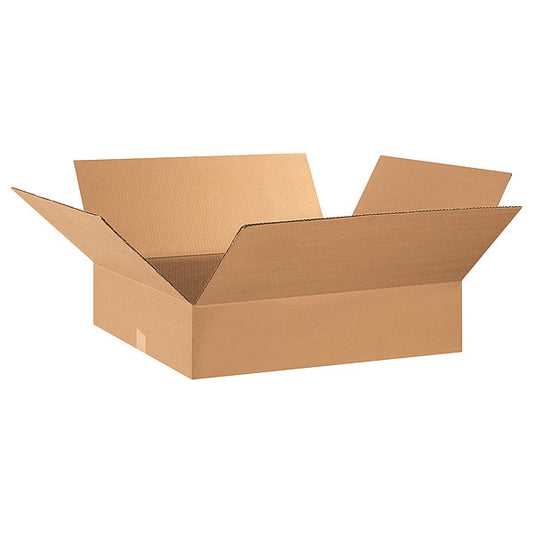 Flat Corrugated Boxes, 28" x 16" x 5" Kraft, 25/Bundle