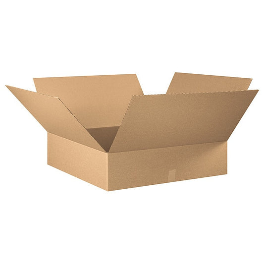 Flat Corrugated Boxes, 30" x 30" x 8", Kraft, 10/Bundle