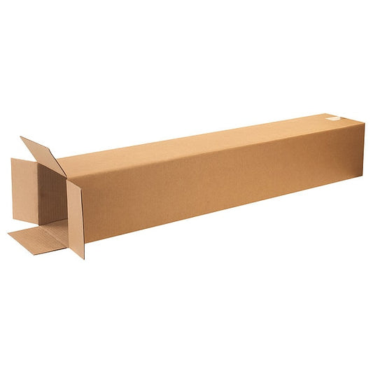 Tall Corrugated Boxes, 8" x 8" x 48", Kraft, 20/Bundle