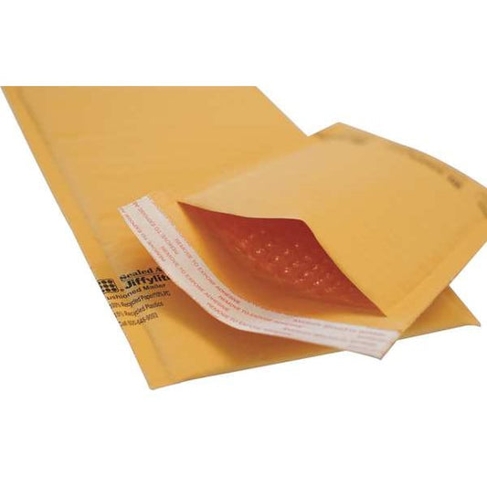 Bubble Mailer, Paper, 8-3/4" L, Kraft, PK200