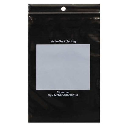 Recloseable Poly Bags, 4" x 6", Black, 1000 PK