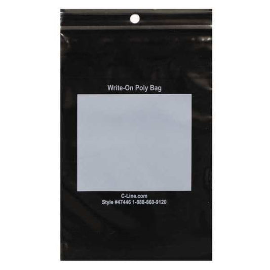 Recloseable Poly Bags, 4" x 6", Black, 1000 PK