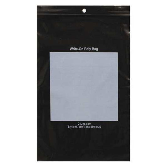 Recloseable Poly Bags, 6" x 9", Black, 1000 PK