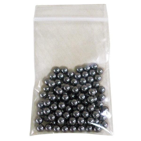 Reclosable Poly Bag, Zip Seal, 4 in L, 3 in W, 2 mil Thick, Low Density Polyethylene (LDPE), Clear