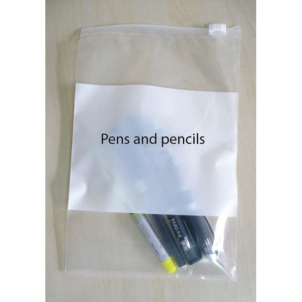 Reclosable Poly Bag, Zip Seal, 9 in L, 6 in W, 4 mil Thick, Low Density Polyethylene (LDPE), Clear