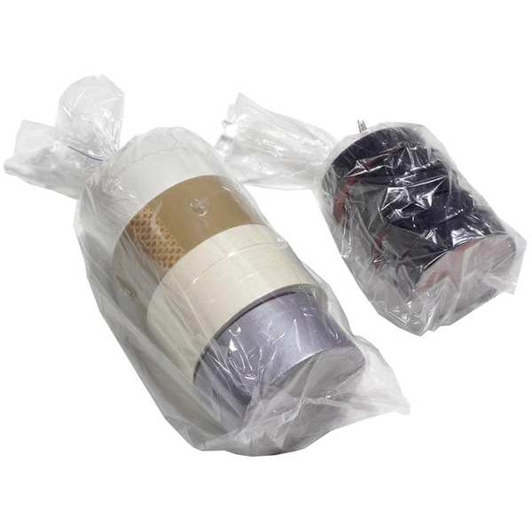 Open End Poly Bag, 1 mil, Clear, Taped Shut; Heat Seal; Twist Tie, 1000 PK
