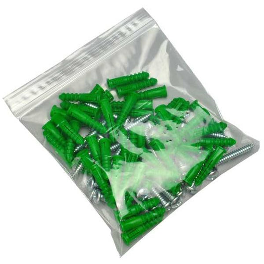 Reclosable Poly Bag, Zip Seal, 24 in L, 22 in W, 2 mil Thick, Low Density Polyethylene (LDPE)