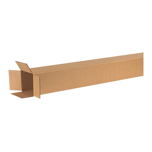 Tall Corrugated Boxes, 6" x 6" x 62", Kraft, 15/Bundle