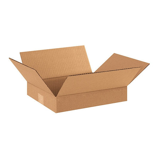 Flat Corrugated Boxes, 13" x 11" x 2", Kraft, 25/Bundle