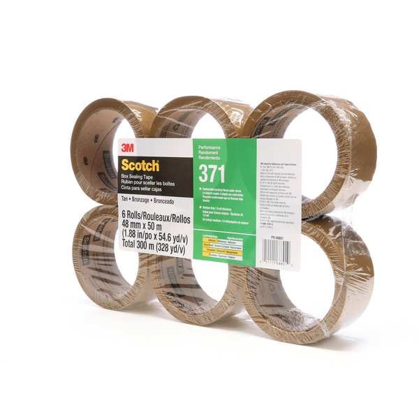Carton Tape, Polypropyln, Tan, 48mmx50m, PK6