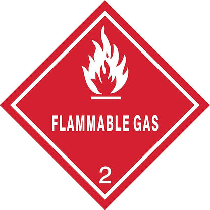 DOT Label, 4 In. H, Flammable Gas, PK500