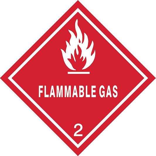 DOT Label, 4 In. H, Flammable Gas, PK500