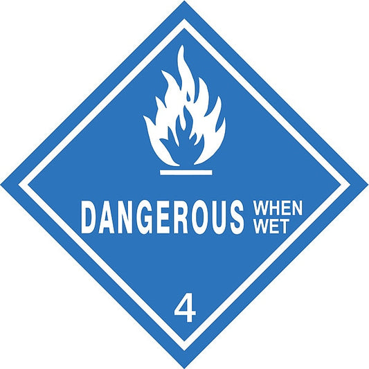 DOT Label, 4 In. H, White/Blue, PK100