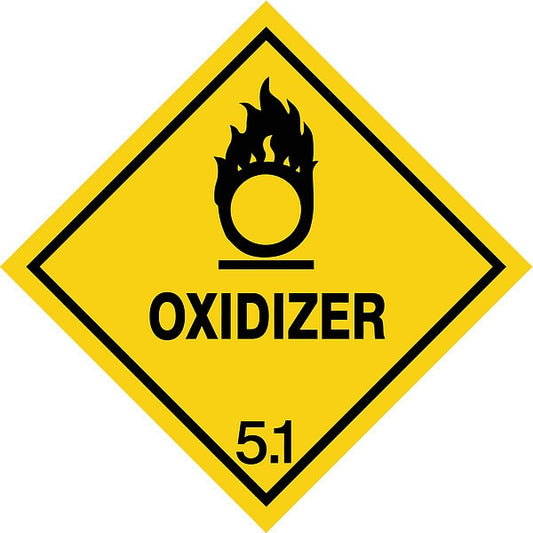 DOT Label, Oxidizer, 4 In. W, 4 In. H, PK500