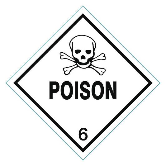 DOT Label, 4 In. H, 4 In. W, Poison, PK250