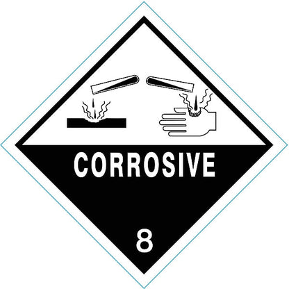DOT Label, 4 In. H, Corrosive, PK100