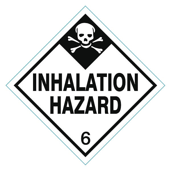 DOT Label Inhalation Hazard, Black/White, Pk500