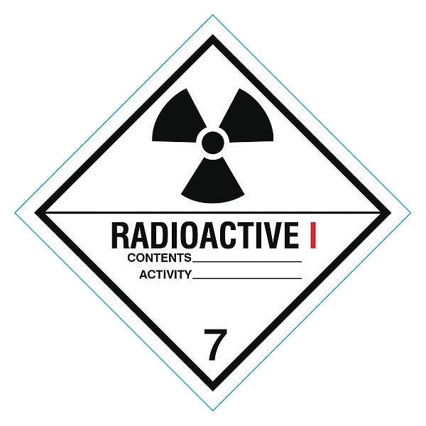 DOT Label Radioactive I 4"x4" Black/White, Pk250