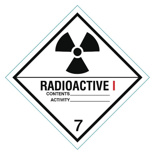 DOT Label Radioactive I 4"x4" Black/White, Pk250