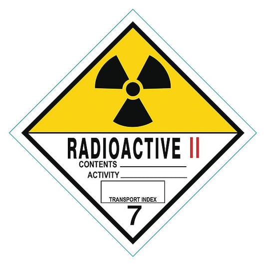 DOT Label Radioactive II Black, Red/White, Yellow, Pk250