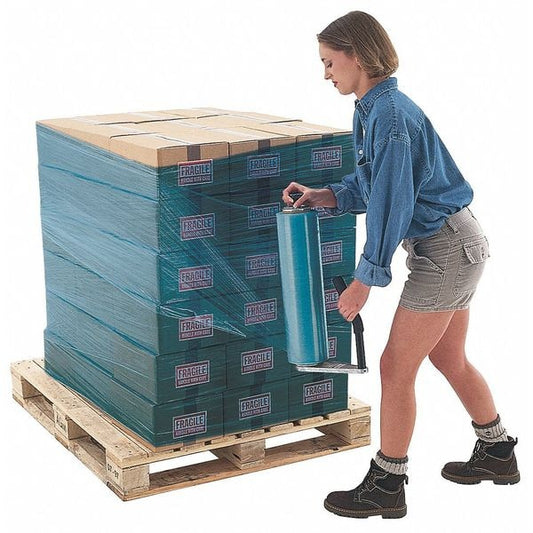 Stretch Wrap, 18" W x 1500 ft. L, 80 ga, Cast Style, Blue, Standard Duty