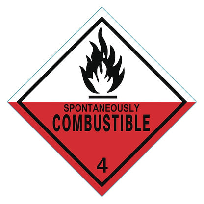 DOT Label, 4 In. W, 4 In. H, Vinyl, PK25