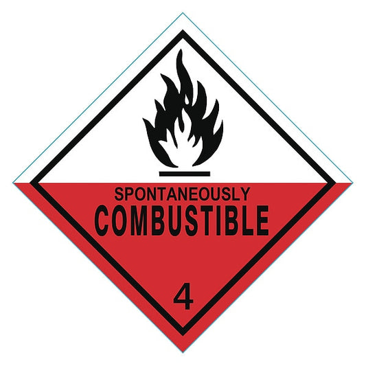 DOT Label, 4 In. W, 4 In. H, Vinyl, PK25