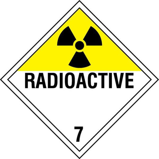DOT Placard, Radioactive, 10-3/4x10-3/4 in, Plastic