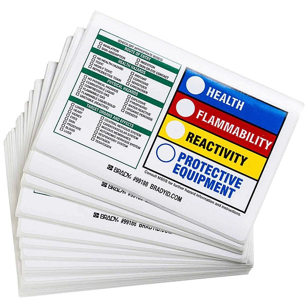 Rectangle HMIG Label 4"H x 5-7/8"W, Multicolor, Pk100