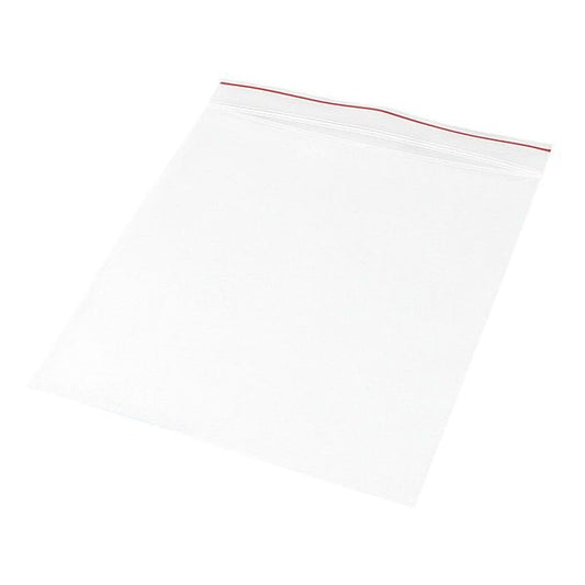 Reclosable Poly Bag, Zip Seal, 8 in L, 8 in W, 2 mil Thick, Low Density Polyethylene (LDPE), Clear