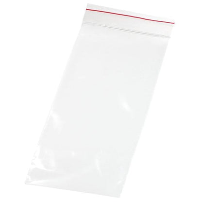Reclosable Poly Bag, Zip Seal, 8 in L, 4 in W, 2 mil Thick, Low Density Polyethylene (LDPE), Clear