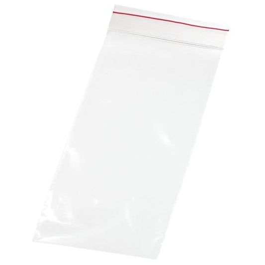 Reclosable Poly Bag, Zip Seal, 8 in L, 4 in W, 2 mil Thick, Low Density Polyethylene (LDPE), Clear
