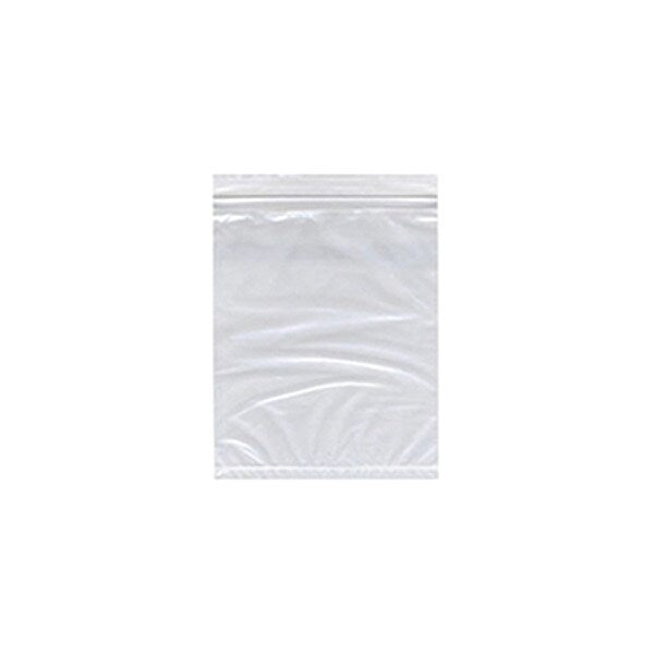 Reclosable Poly Bag, Zip, 8 in L, 5 in W, 2 mil Thick, Polyethylene, Clear