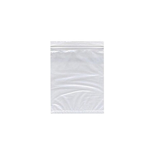 Reclosable Poly Bag, Zip, 8 in L, 5 in W, 2 mil Thick, Polyethylene, Clear