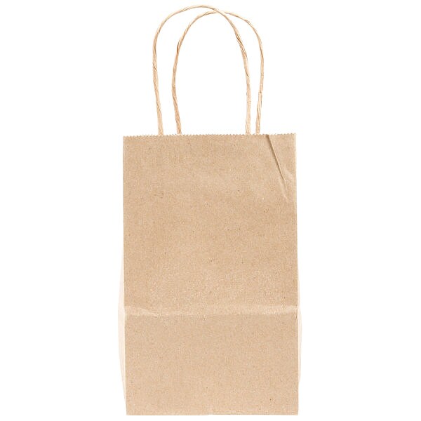 Paper Bag, Handles, 5.25x3.25x8.375", PK250