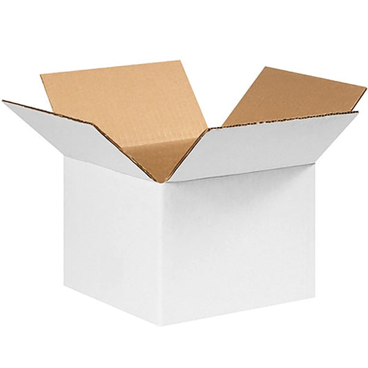 Corrugated Boxes, 8" x 8" x 6", White, 25/Bundle