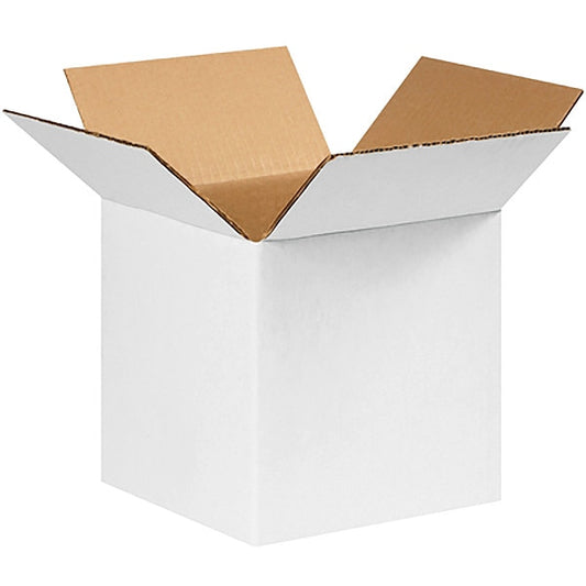 Corrugated Boxes, 8" x 8" x 8", White, 25/Bundle