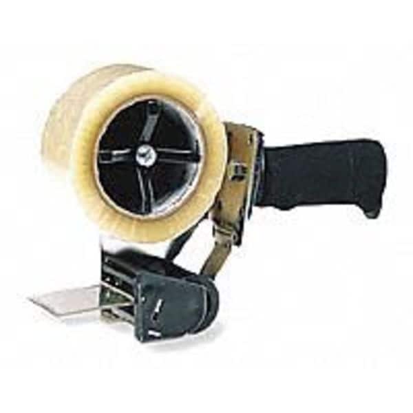 Handheld Tape Dispenser, 5 in Tape Core Dia, Pistol, Foam, Plastic, Rubber, Steel, Black, Silver