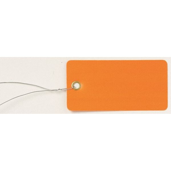 Blank Tag, 2-3/4 x 1-3/8 In, Orn, PK25