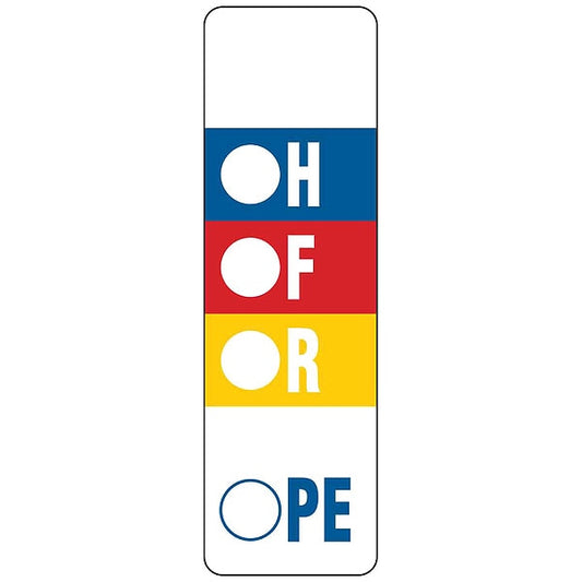 Square HMIG Reactivity Label 2-7/8"H x 7/8"W, Multicolor, Pk500