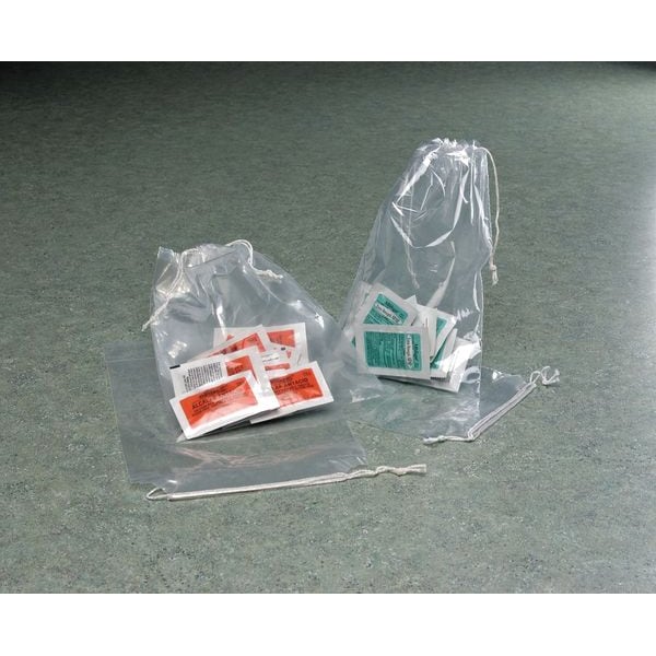 Reclosable Poly Bag, Drawstring, 18 in L, 15 in W, 2 mil Thick, Low Density Polyethylene (LDPE)