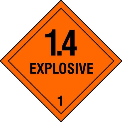 1.6 Explosive DOT Label, Class 1, Black/Orange, Pk500