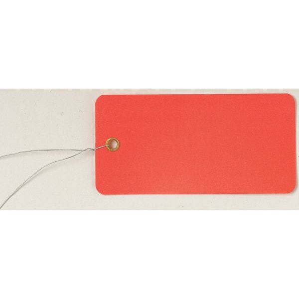 Blank Tag, 3-3/4 x 1-7/8 In, R, Vinyl, PK25