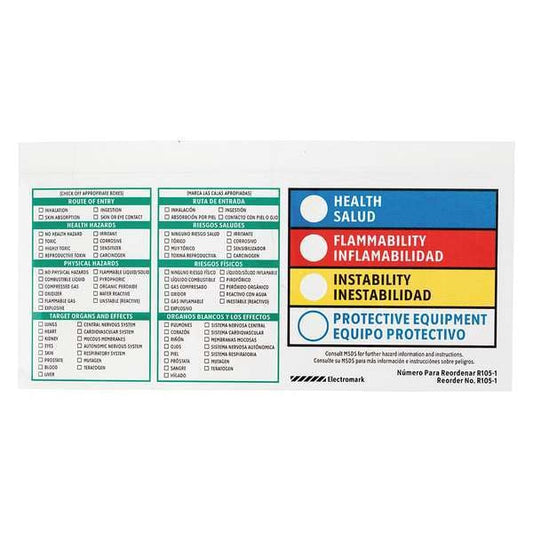 HMIG Reactivity Label 4"H x 8"W, Multicolor, Pk25