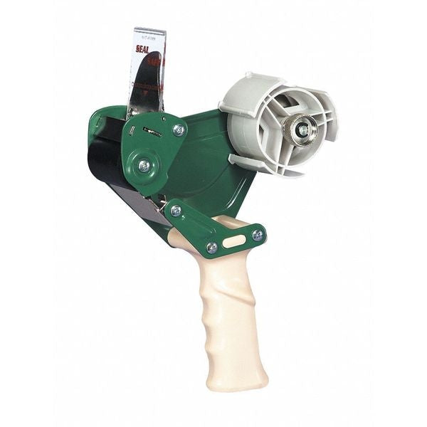 Handheld Tape Dispenser, 3 in Max. Tape Width. 6 1/4 in Tape Core Dia, Pistol, Plastic, Blue